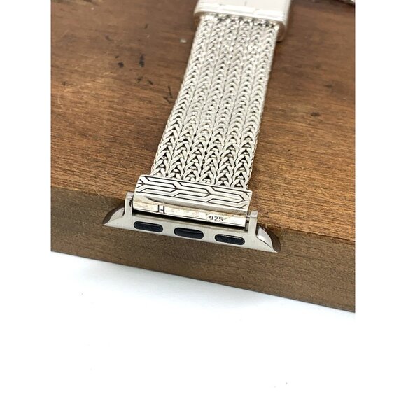 John Hardy Apple Watch Band Sterling Silver Smartwatch Strap Mesh Two Piece 32mm - Picture 12 of 12